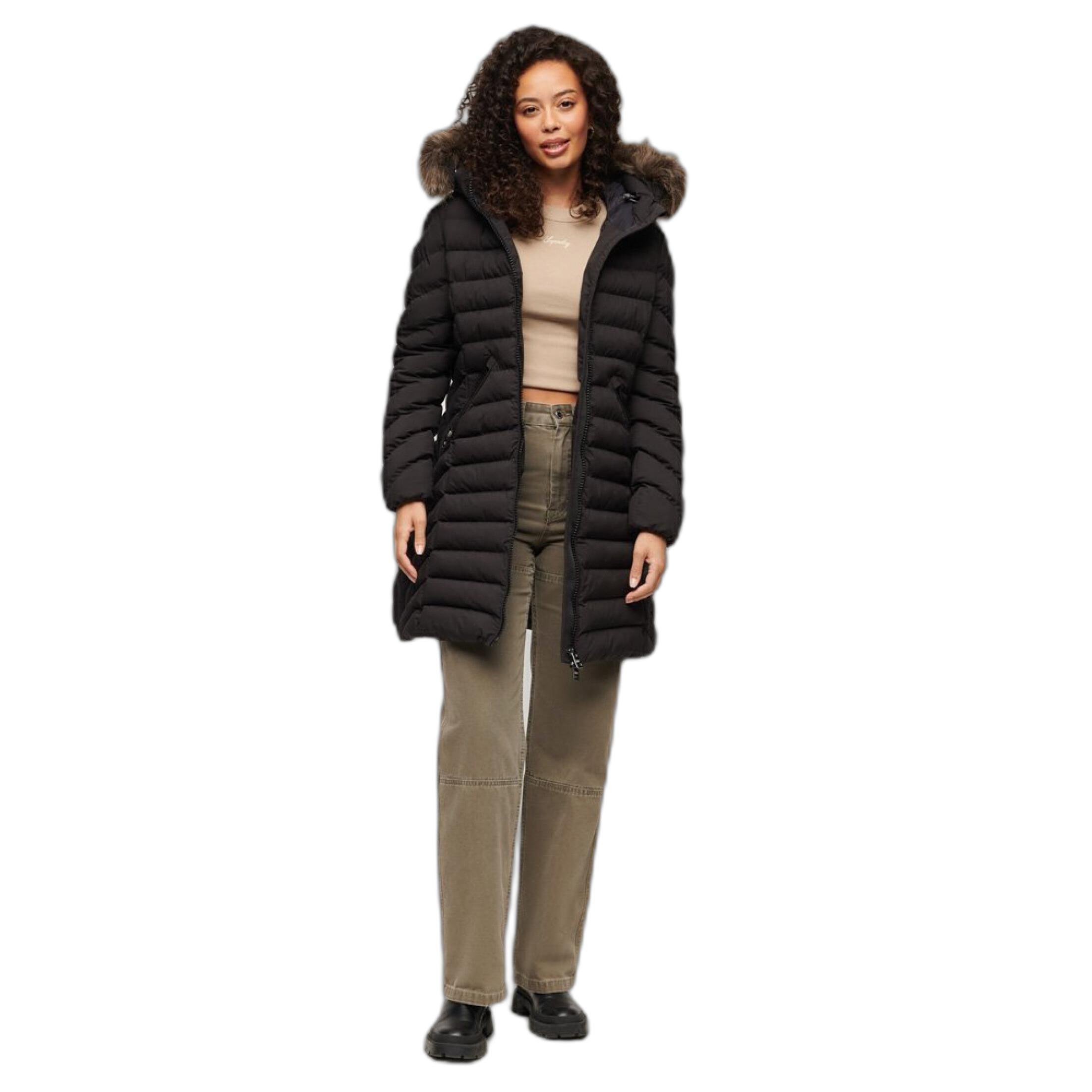 Superdry daunenjacke mid damen uperdry fuji faux fur