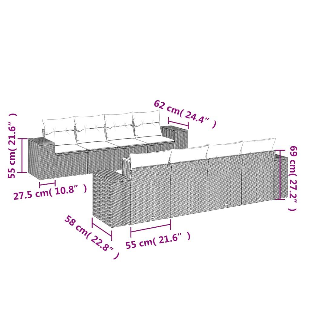 VidaXL Garten sofagarnitur poly-rattan