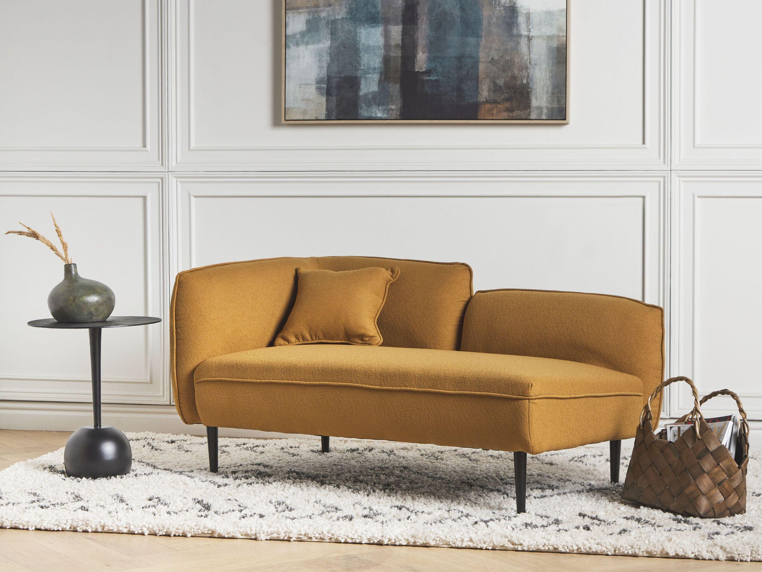 Beliani Linksseitige Chaiselounge aus Bouclé Modern CHEVANNES