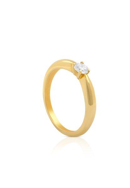 MUAU Schmuck Solitaire Ring Diamant 0.25ct. Gelbgold 750