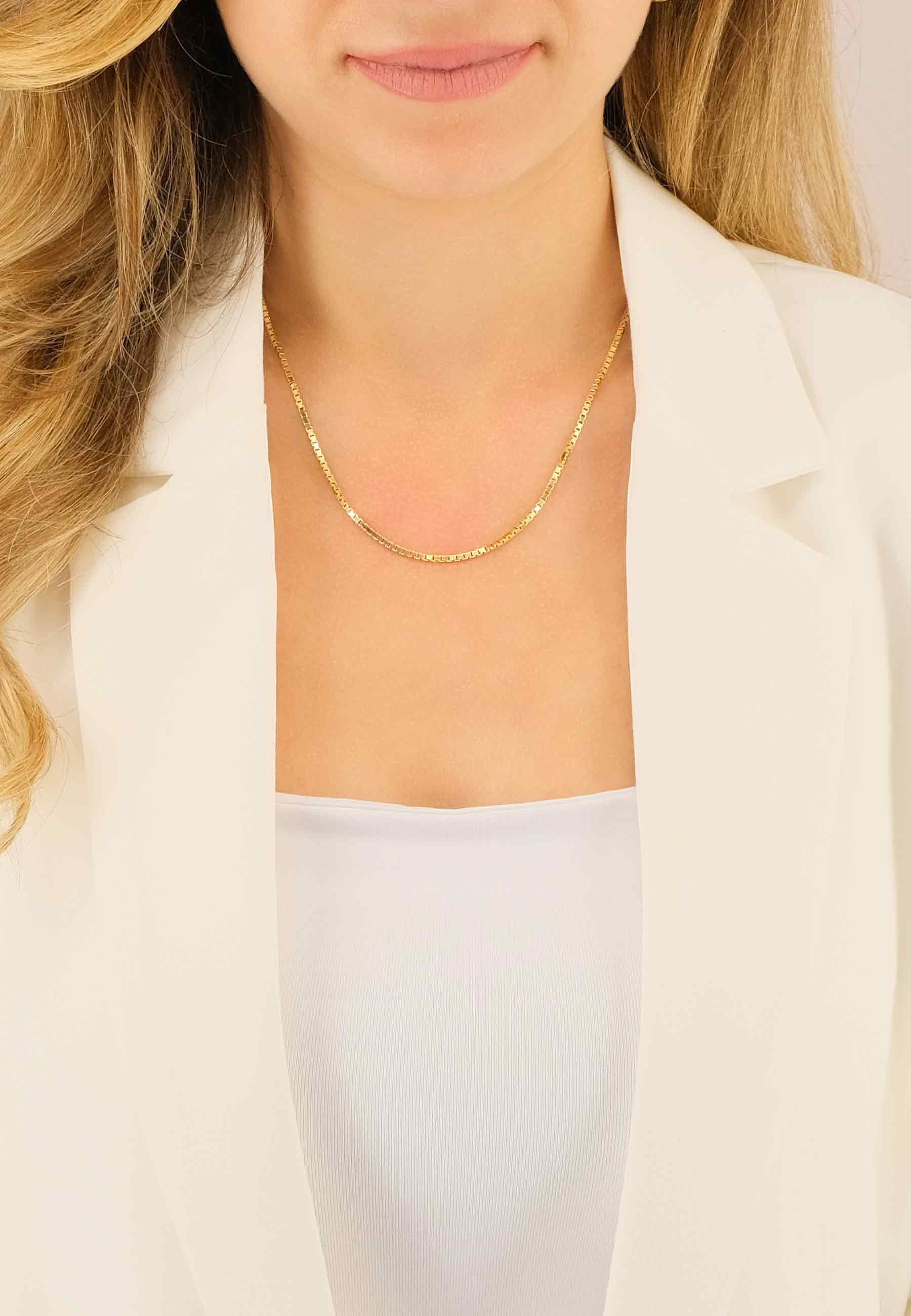 MUAU Schmuck Collier Venezianer Gelbgold 750, 1.9mm, 45cm