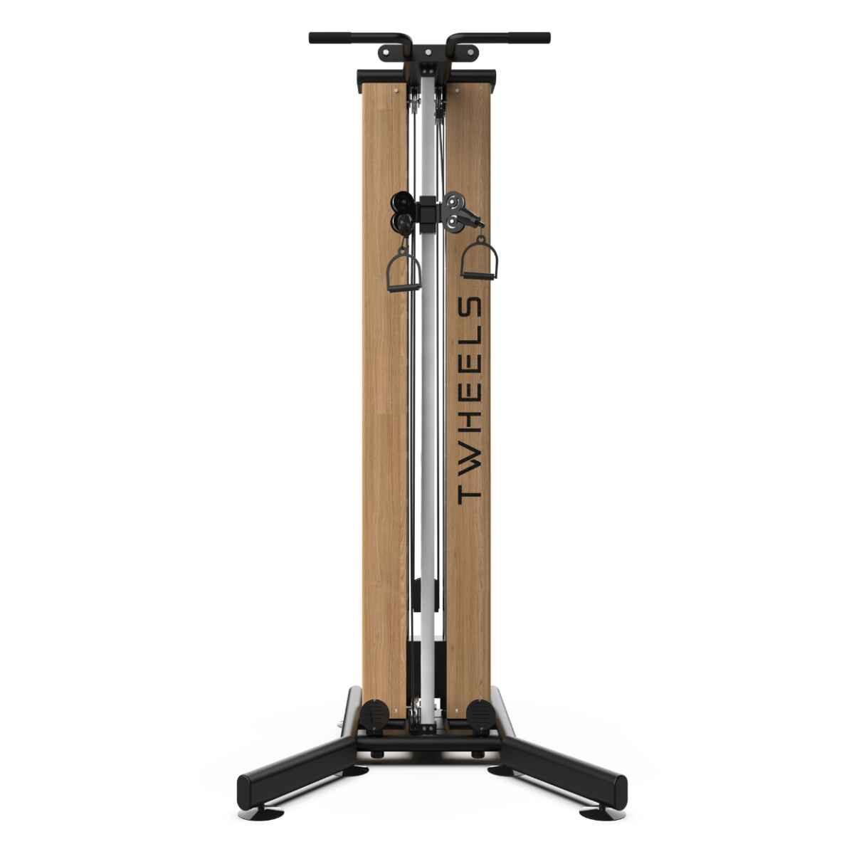 TWHEELS Fitness Seilzugturm aus Eichenholz