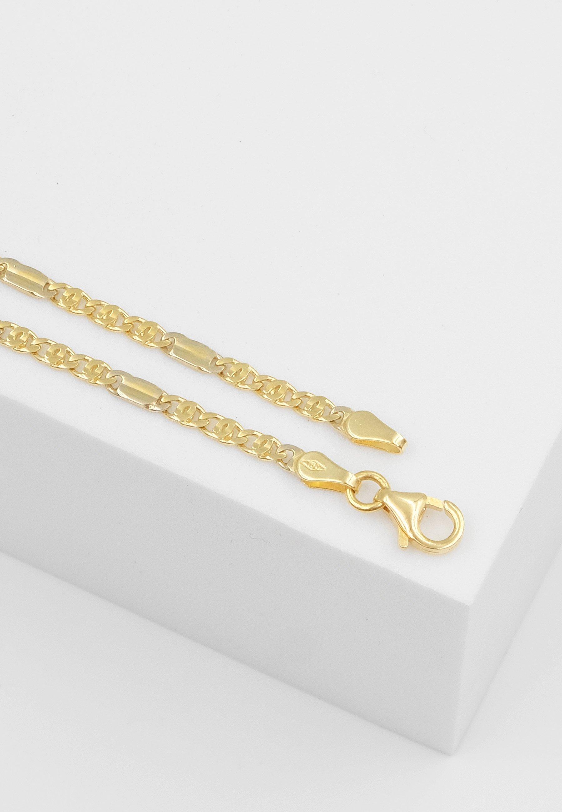 MUAU Schmuck Collier Fantasie Bicolor Gelb-/Weissgold 750, 2.5mm, 50cm