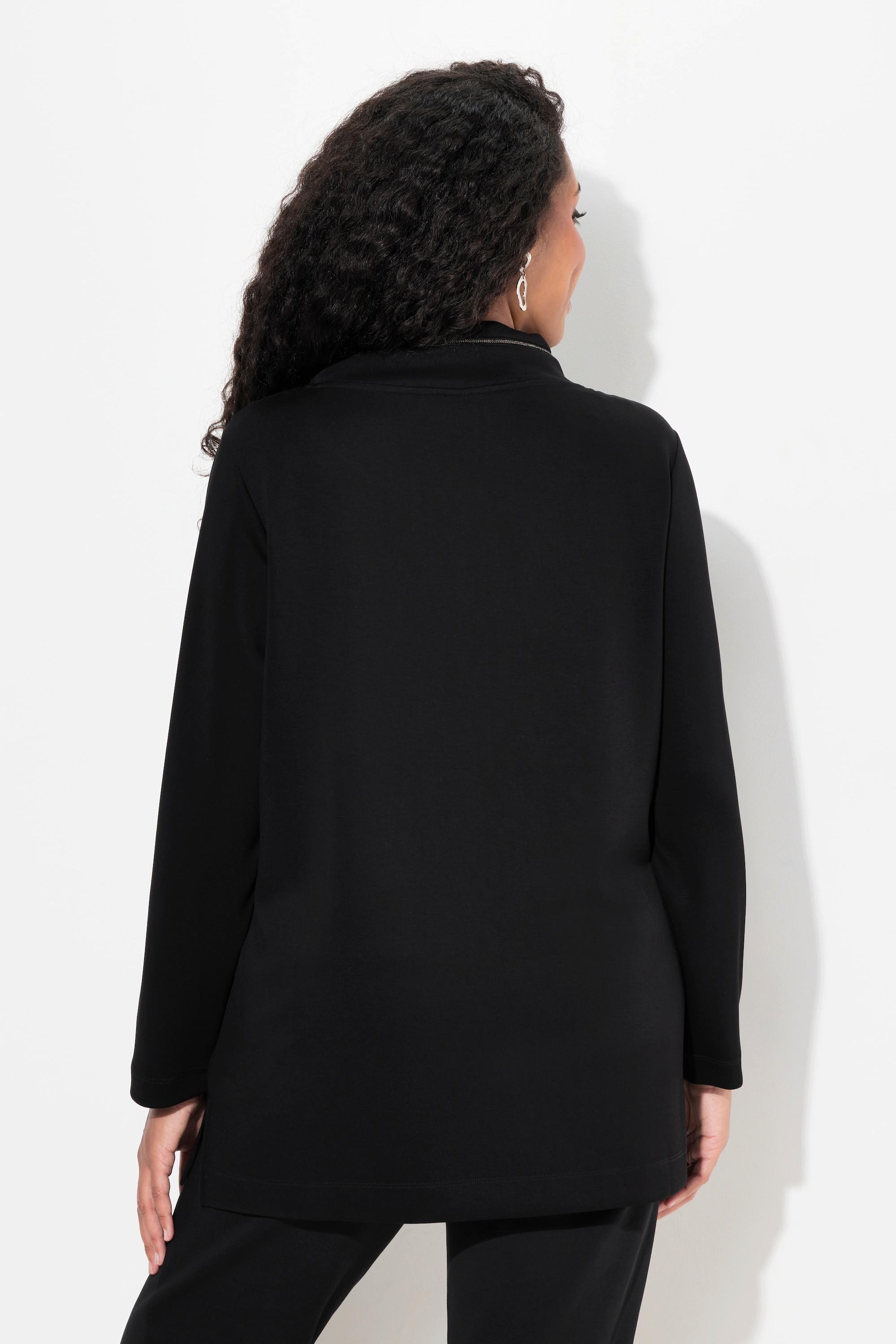 Ulla Popken Sweatshirt, Stehkragen, Classic, Zierkette, Langarm