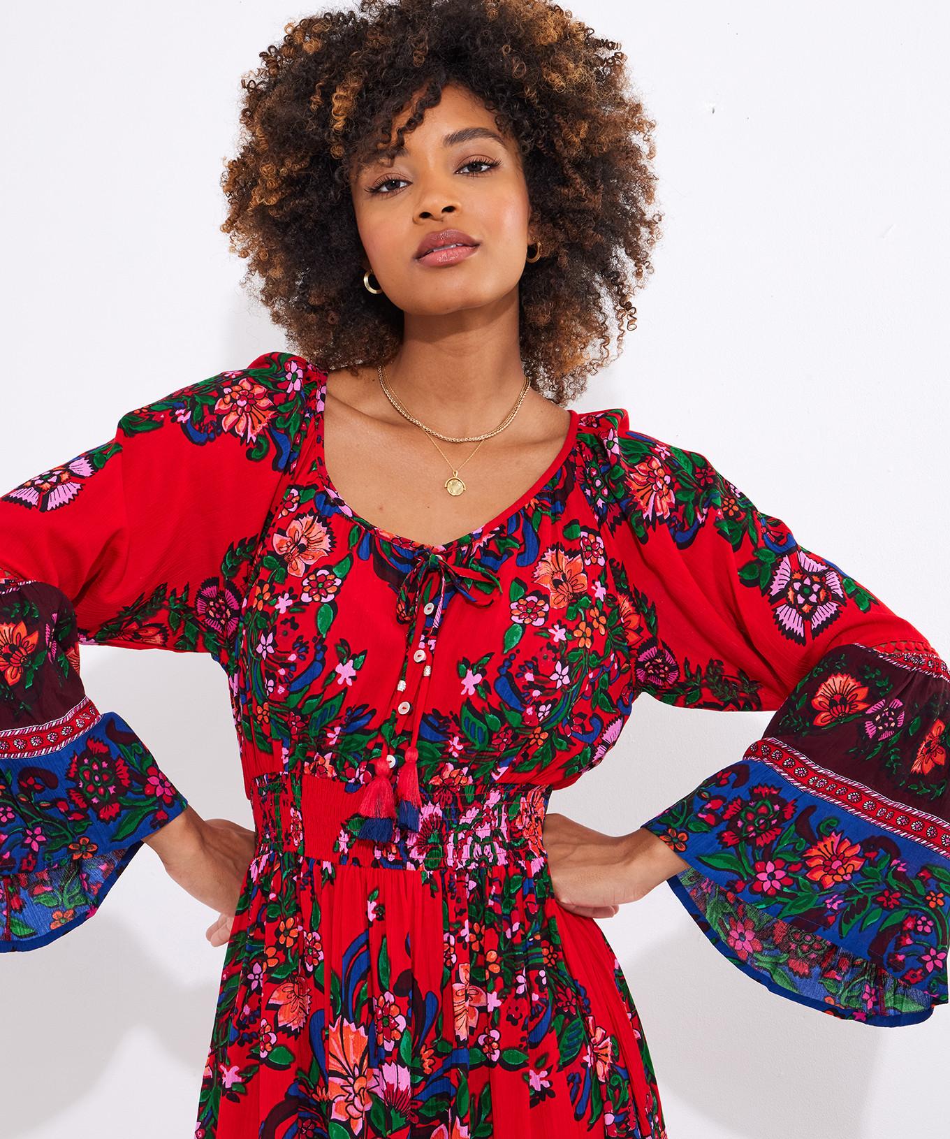 Joe Browns Maxikleid mit geraffter Taille und Blumenmuster