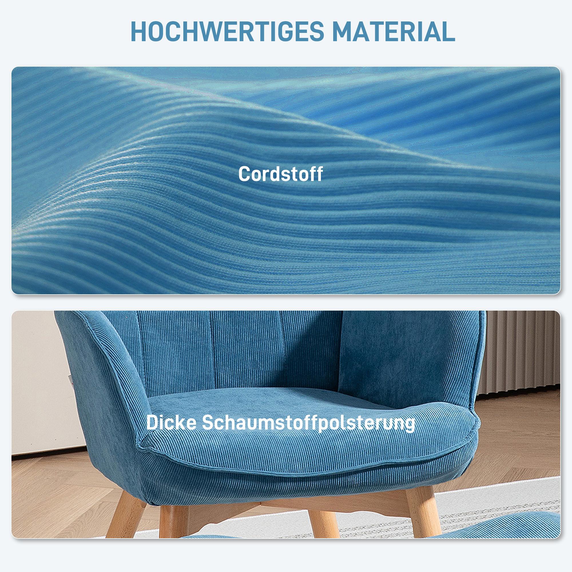 HOMCOM Ohrensessel mit Hocker
