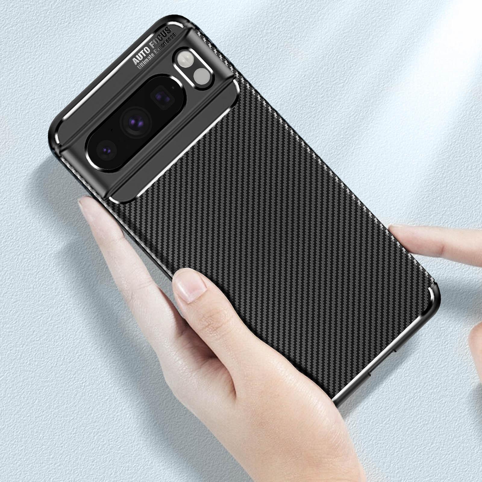Avizar Carbon Hülle Google Pixel 8 Pro Schwarz