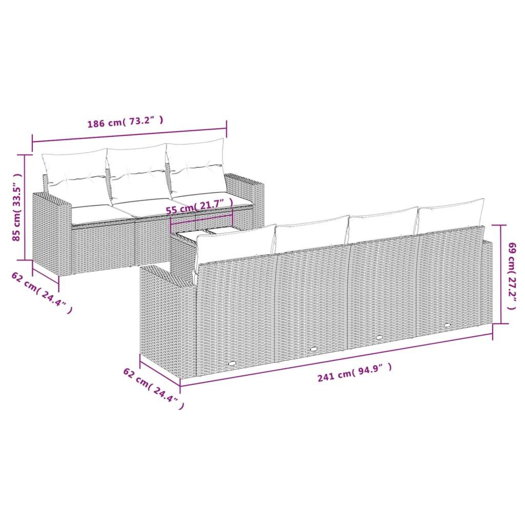 VidaXL Garten sofagarnitur poly-rattan