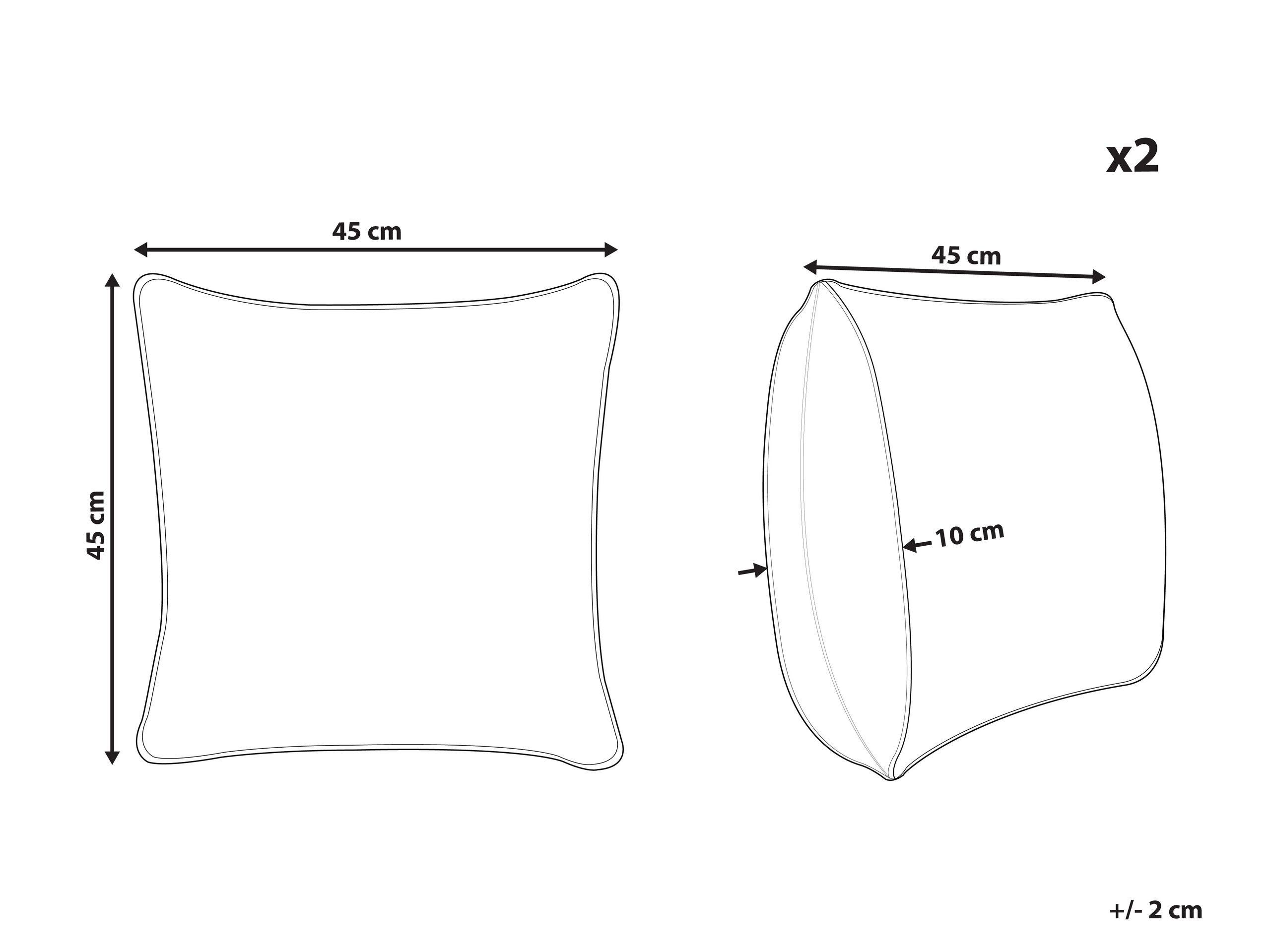 Beliani Gartenkissen 2er Set aus Polyester Modern CANNETO