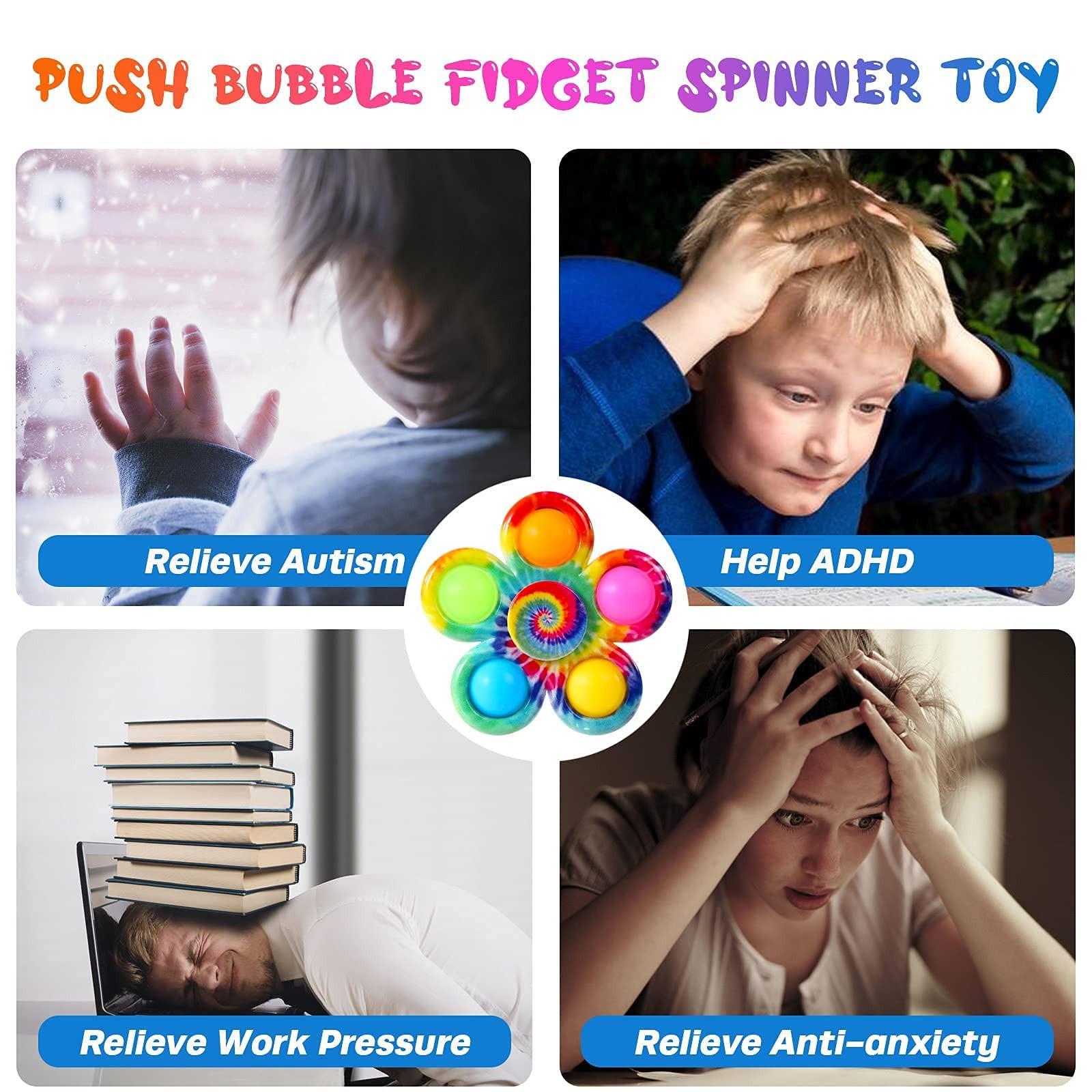 Activity-board 4er Set Pop Fidget Spinner Push Fidget Pop Einfaches Ostern Fidget Spielzeug für Kinder Erwachsene, Pop Party Geschenke Geschenk Tasche Füller Sensorisches Fidget Set Spielzeug