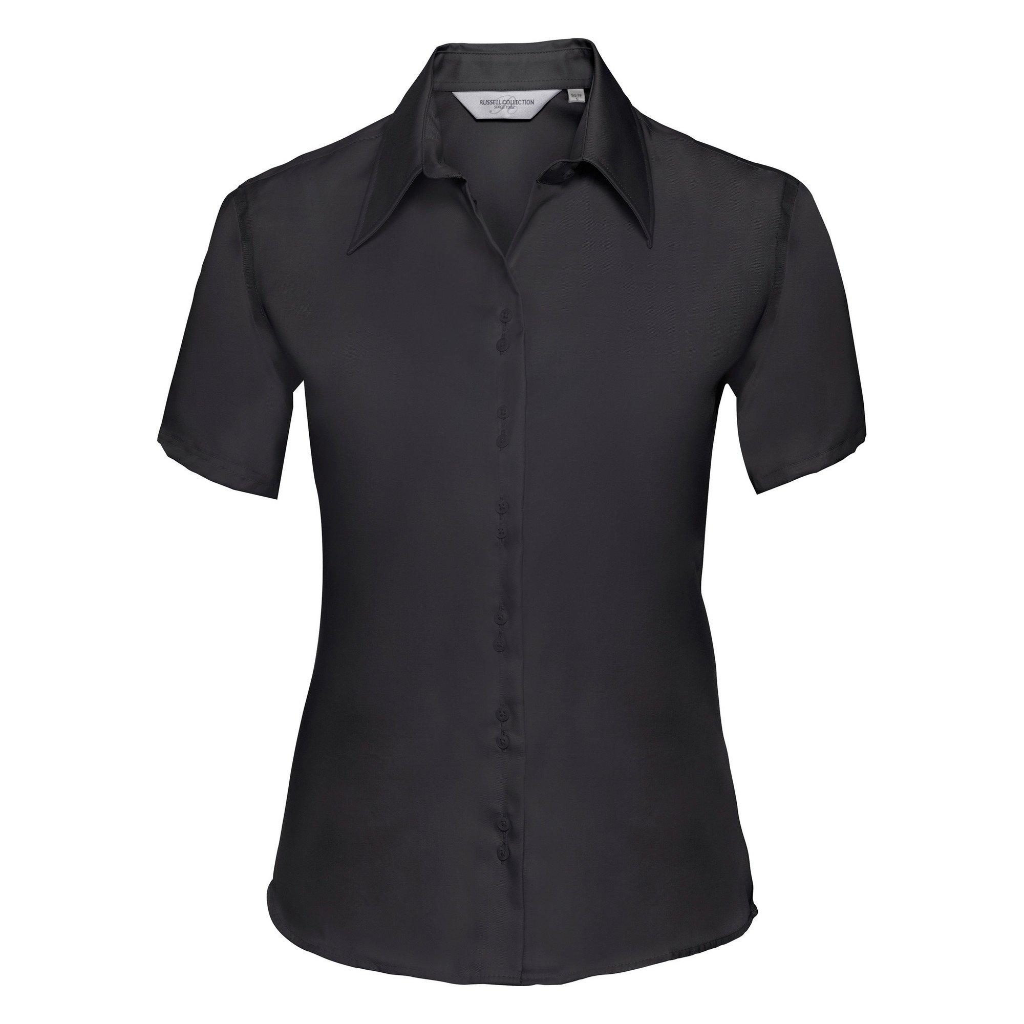 Russell Collection Kurzarm Bügelfrei Bluse