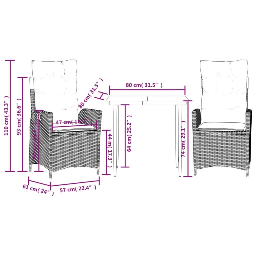 VidaXL Garten essgruppe poly-rattan