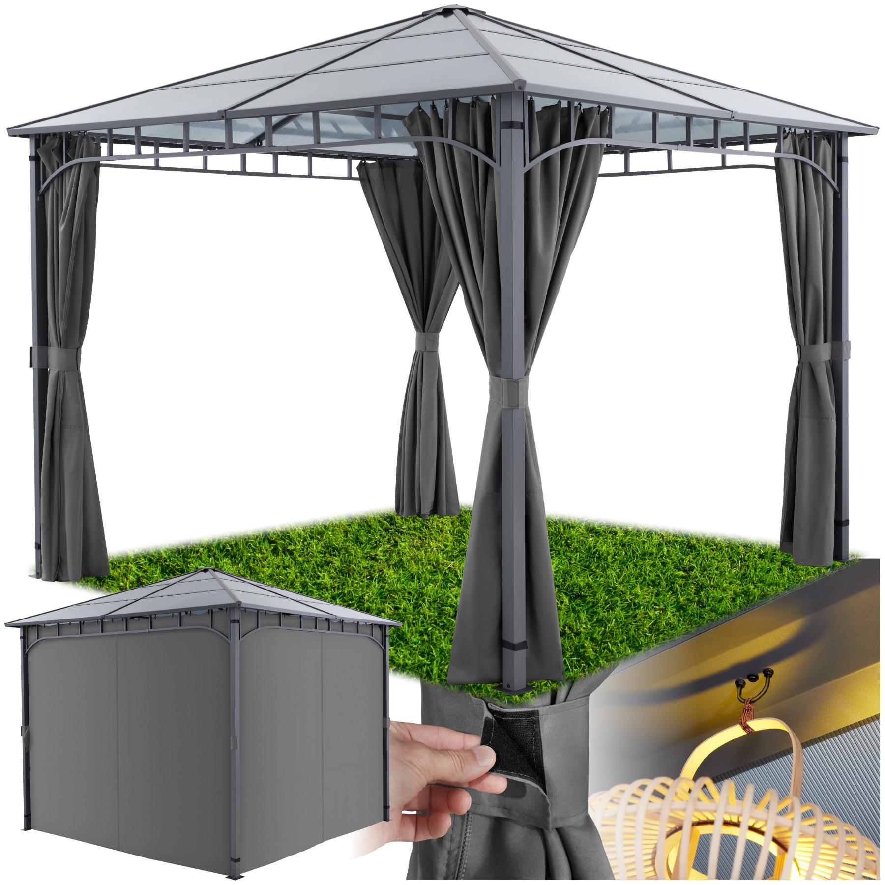 Tectake Gartenpavillon lichtdurchlässiges Dach aus Polycarbonat-Platten