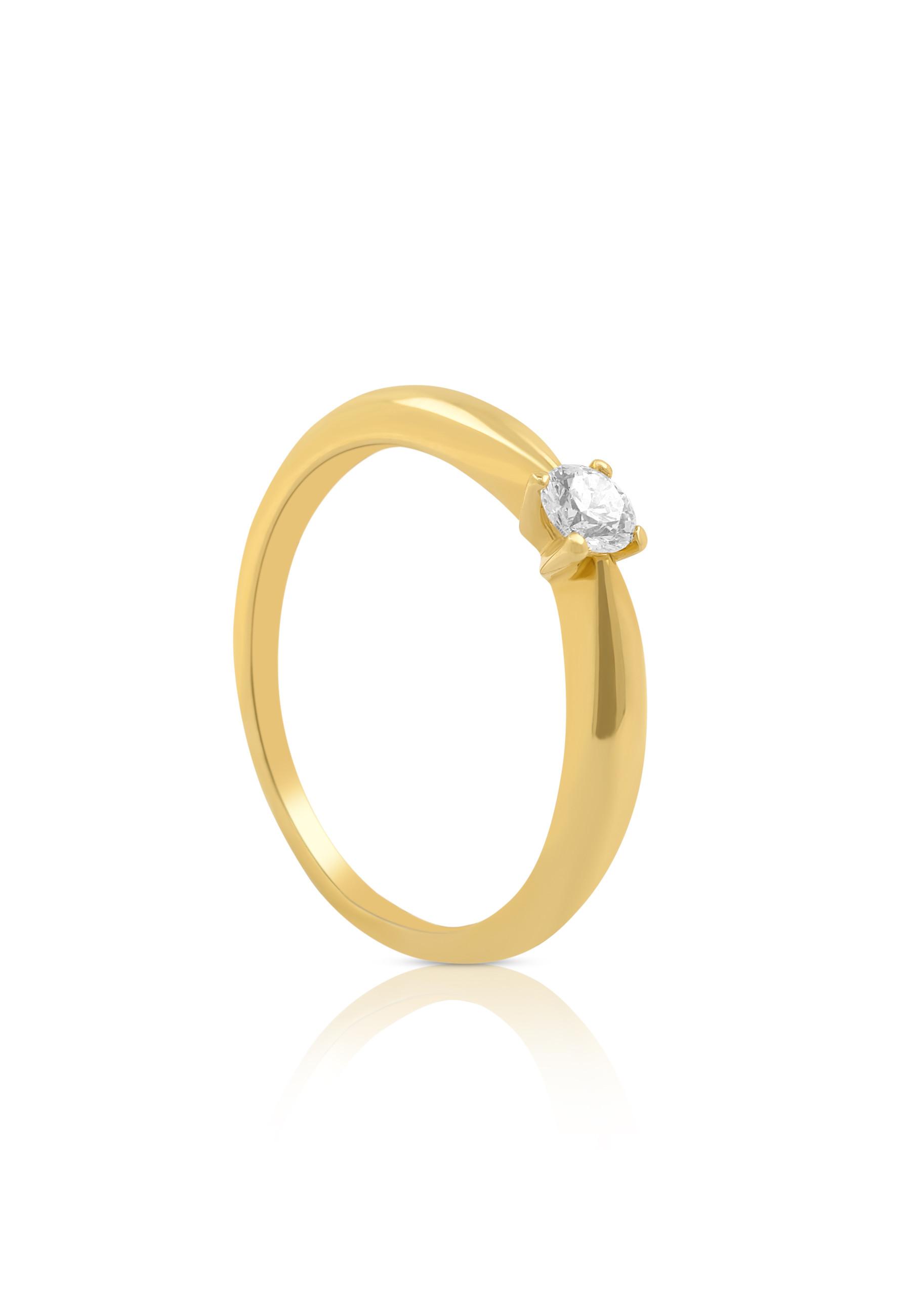MUAU Schmuck Solitaire Ring Diamant 0.20ct. Gelbgold 750