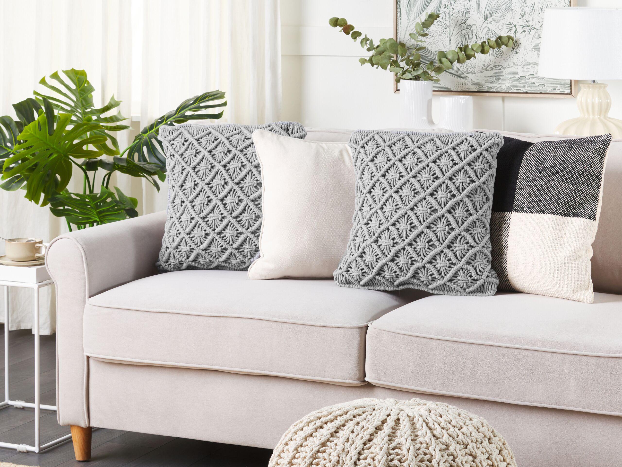 Beliani Dekokissen 2er Set aus Baumwolle Boho KIZKALESI
