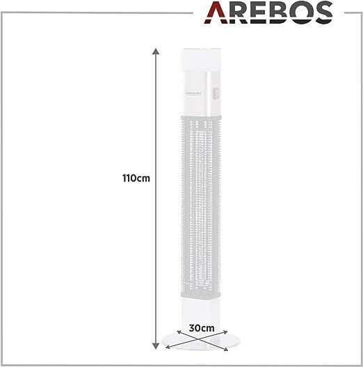 Arebos 1500 Watt Stand Heizstrahler | inkl.16 Farben LED-Licht mit Fernbedienung