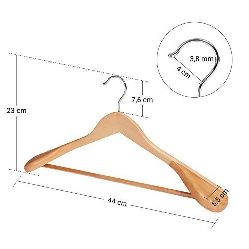 Pricenet Hochwertige Anzugsbügel aus Massivholz – rutschfest, 5 kg Tragkraft