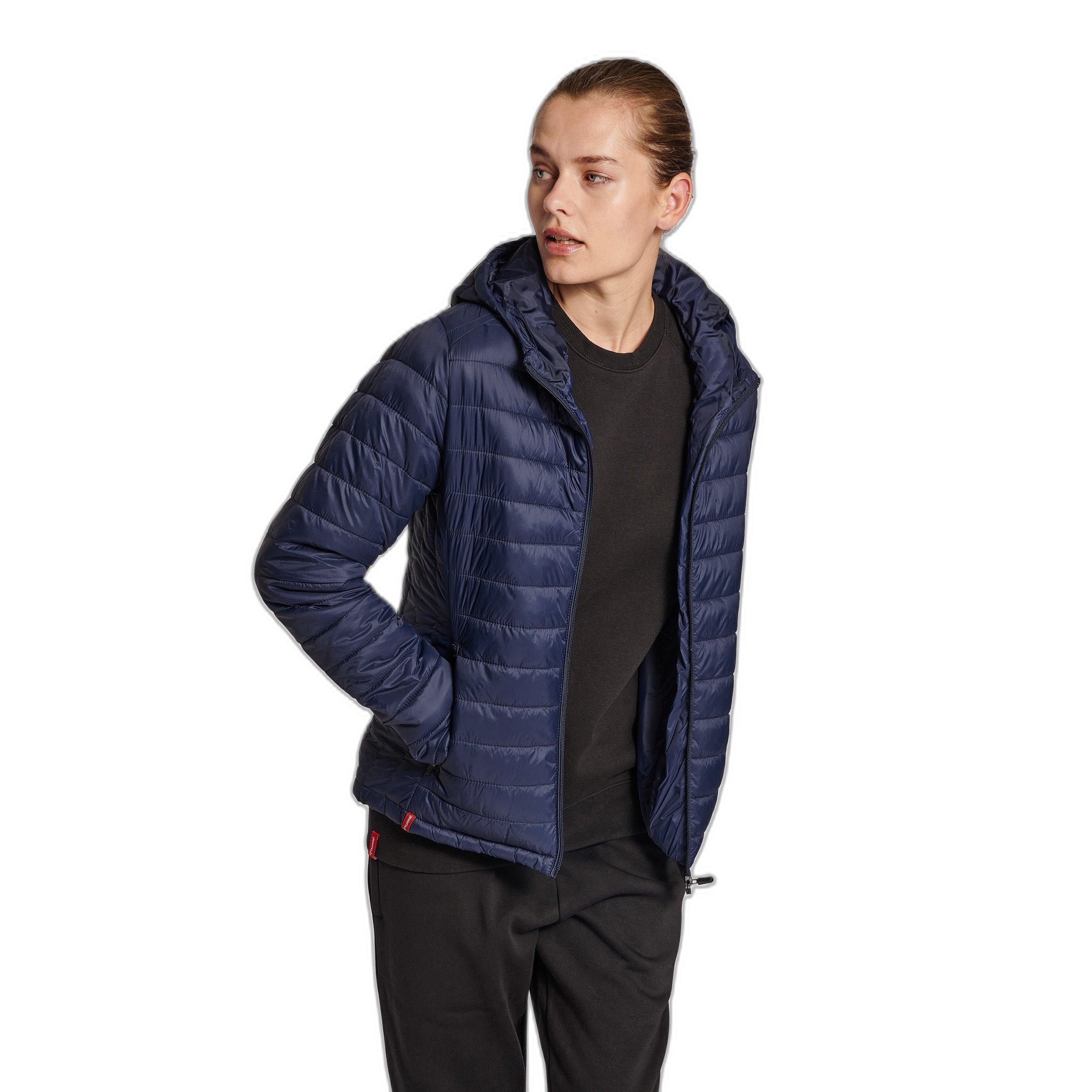 Hummel daunenjacke mit kapuze, damen red