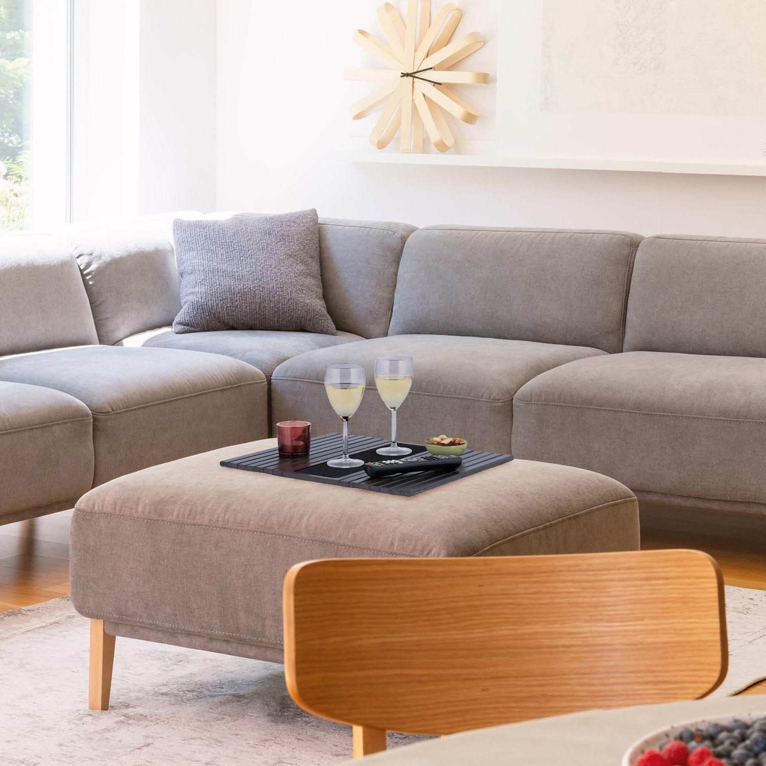 B2X Sofatablett aus dunkelbraunem Bambus