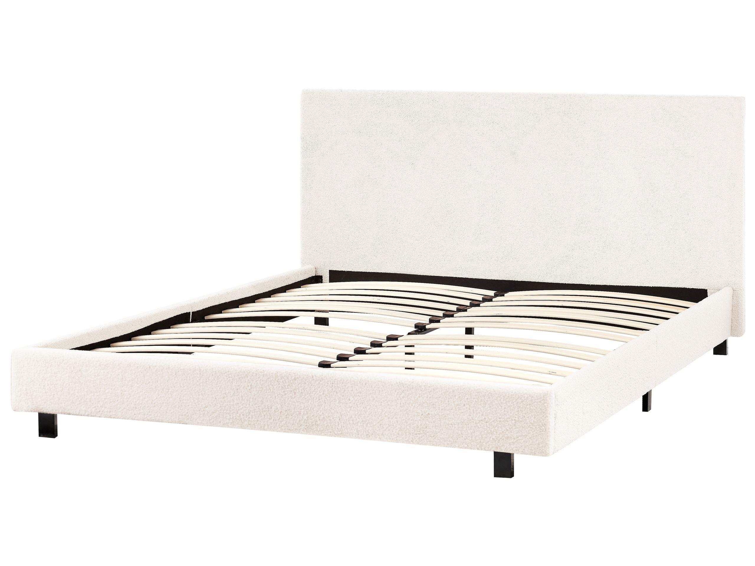 Beliani Bett mit Lattenrost aus Bouclé Landhausstil ALBI