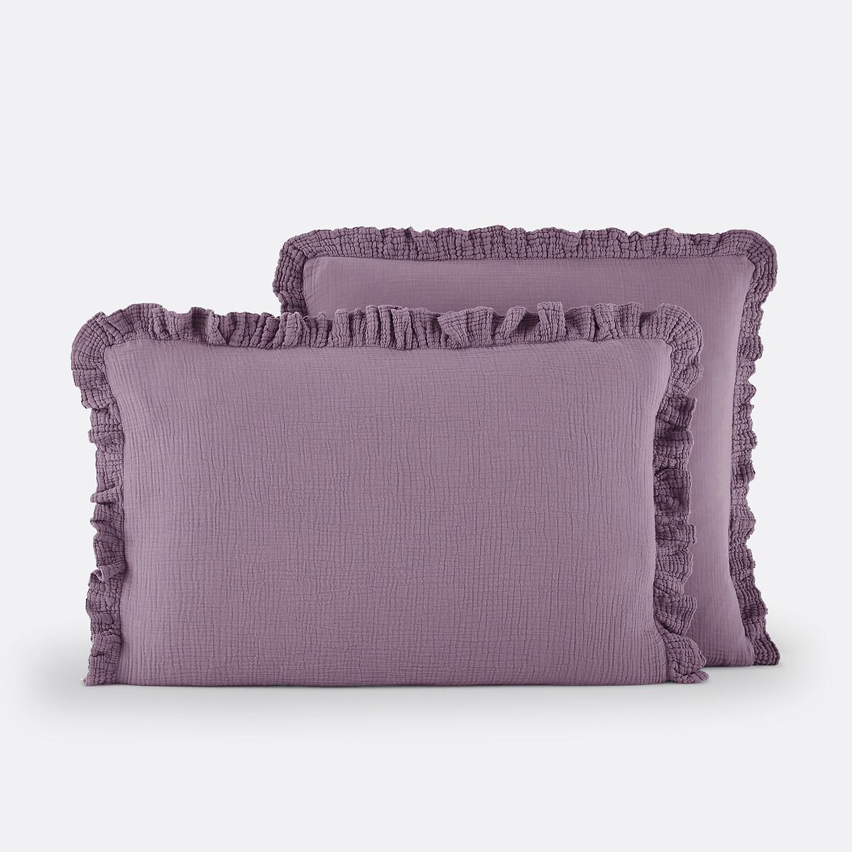 La Redoute Intérieurs Unifarbener Kopfkissenbezug Kumla mit Volant