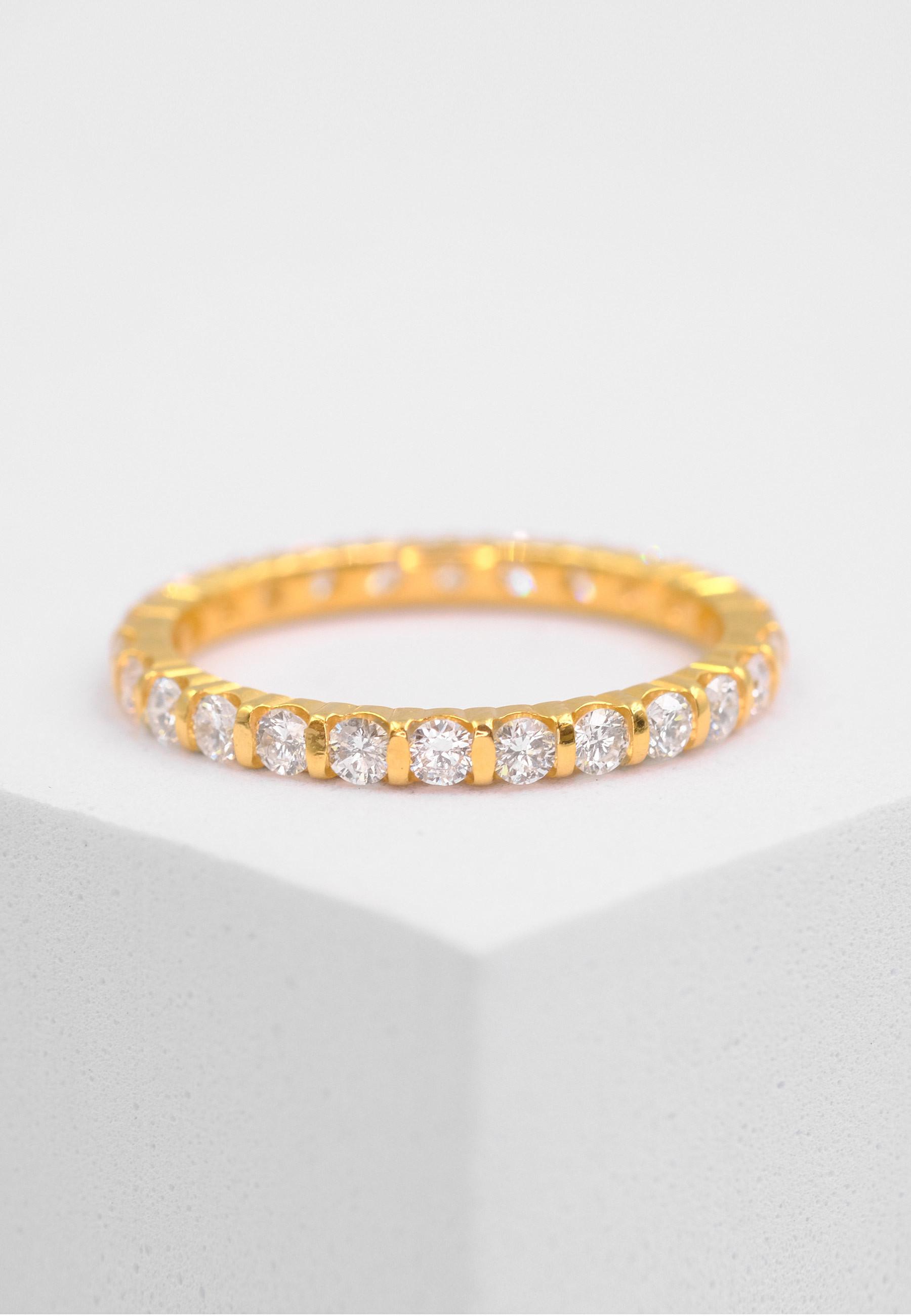 MUAU Schmuck Mémoire Ring Diamant 1.00ct. Gelbgold 750