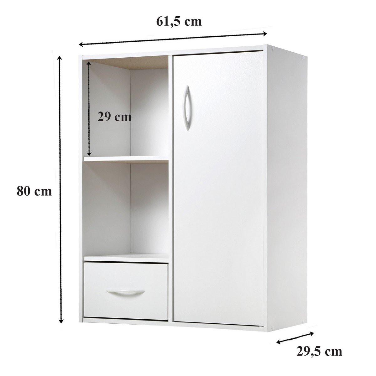 Calicosy Schrank mit 2 Fächern, 1 Schublade und 1 Tür