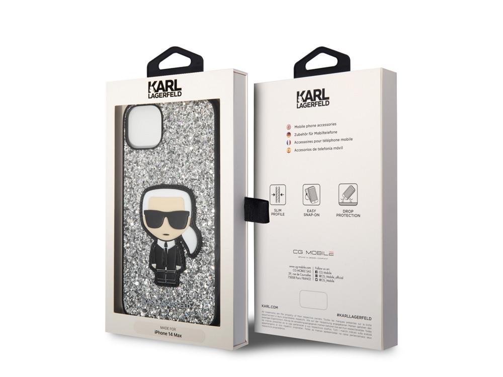 KARL LAGERFELD Hülle iPhone 14 Plus Glitter Flakes