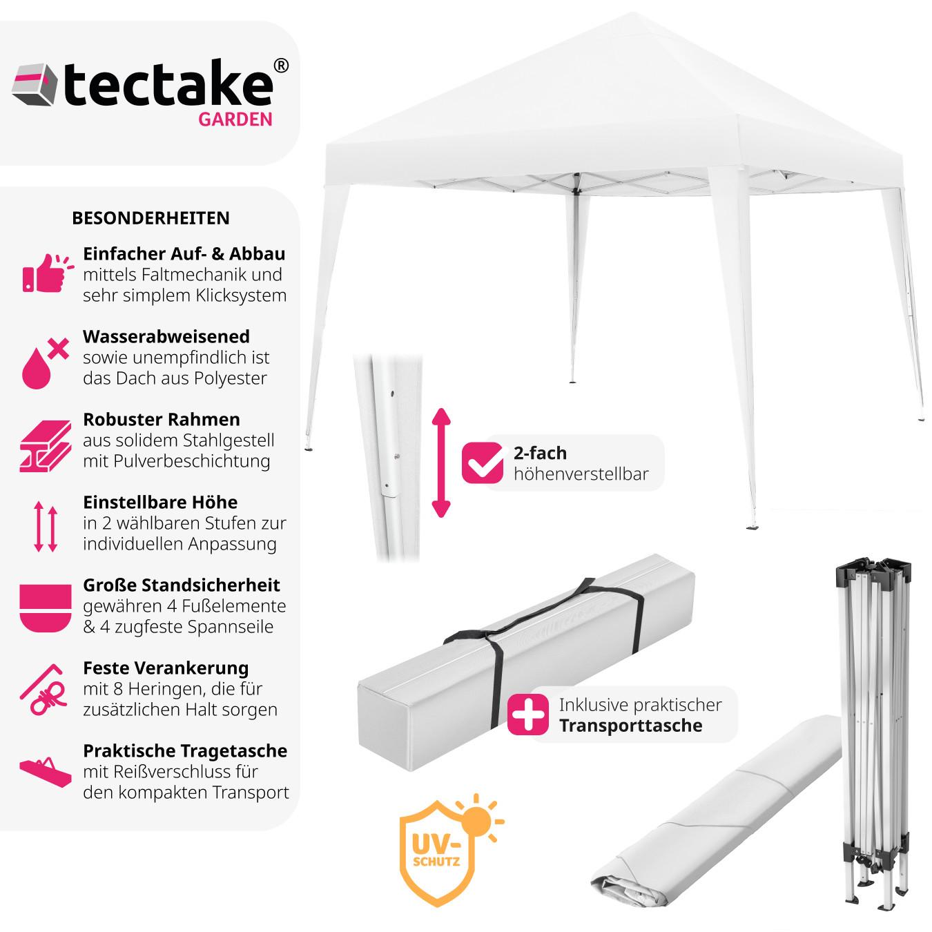 Tectake Pavillon höhenverstellbare Füsse