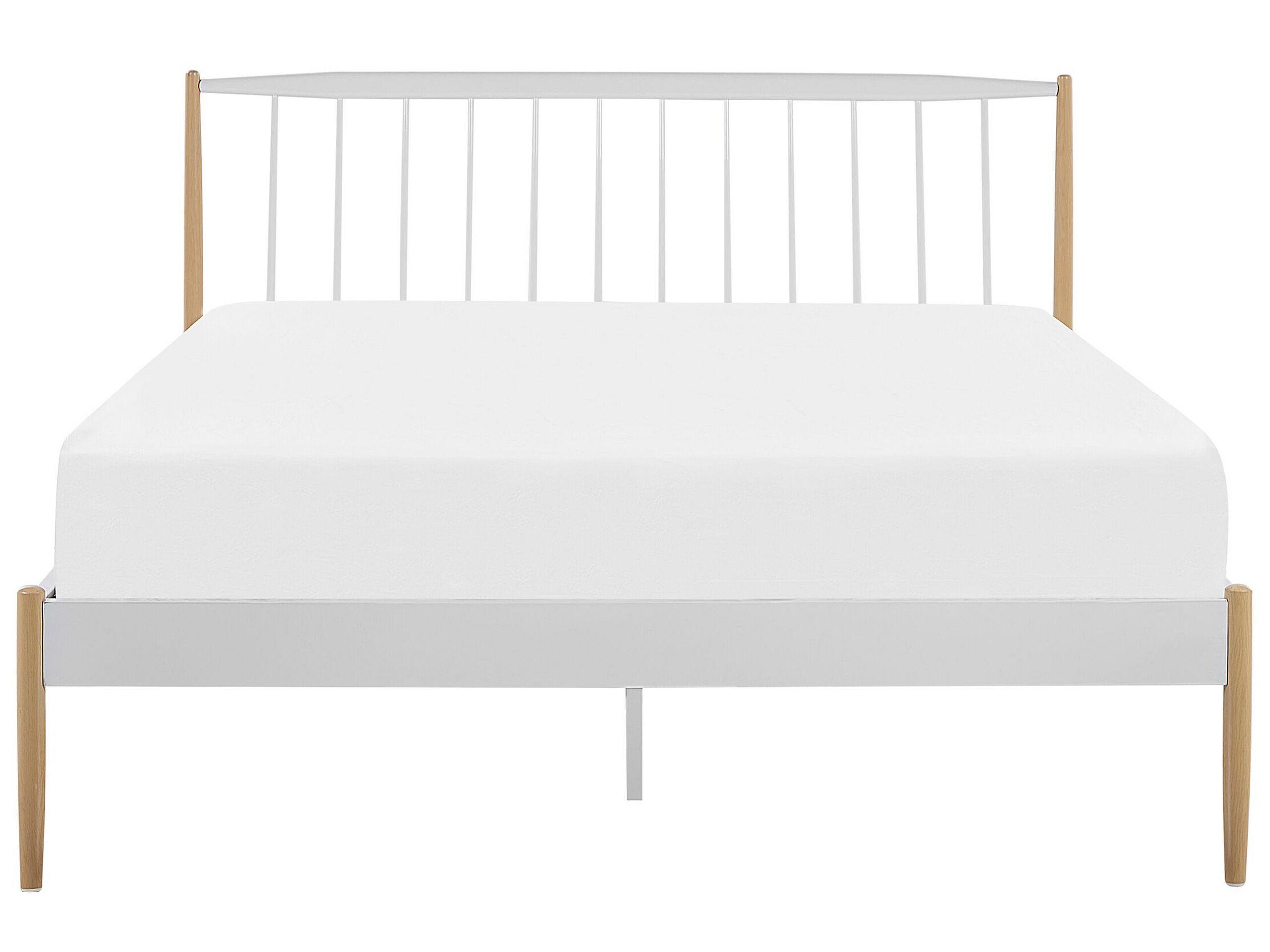 Beliani Bett mit Lattenrost aus Stahl Klassisch MAURS