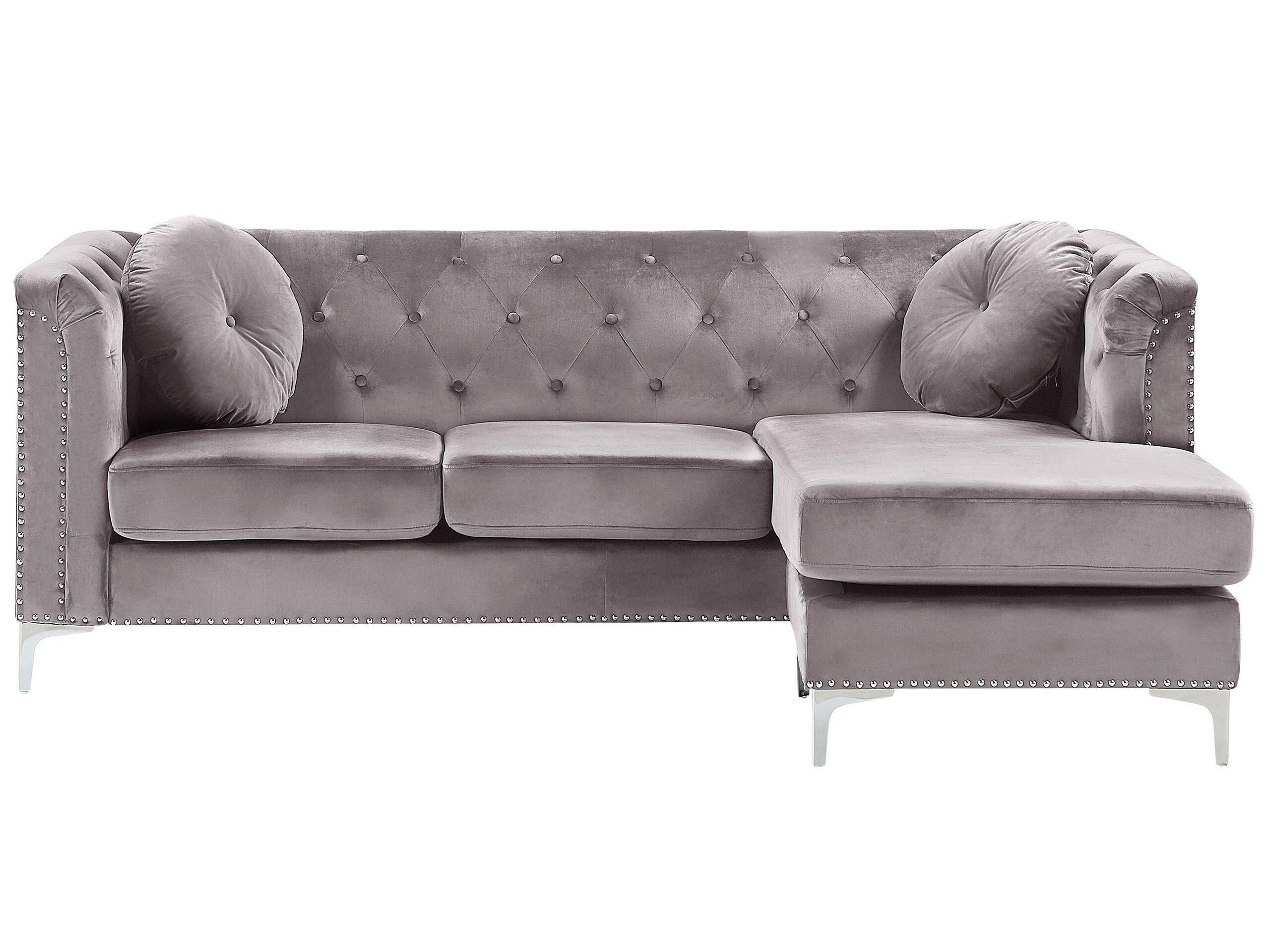 Beliani Ecksofa aus Samtstoff Modern FLEN