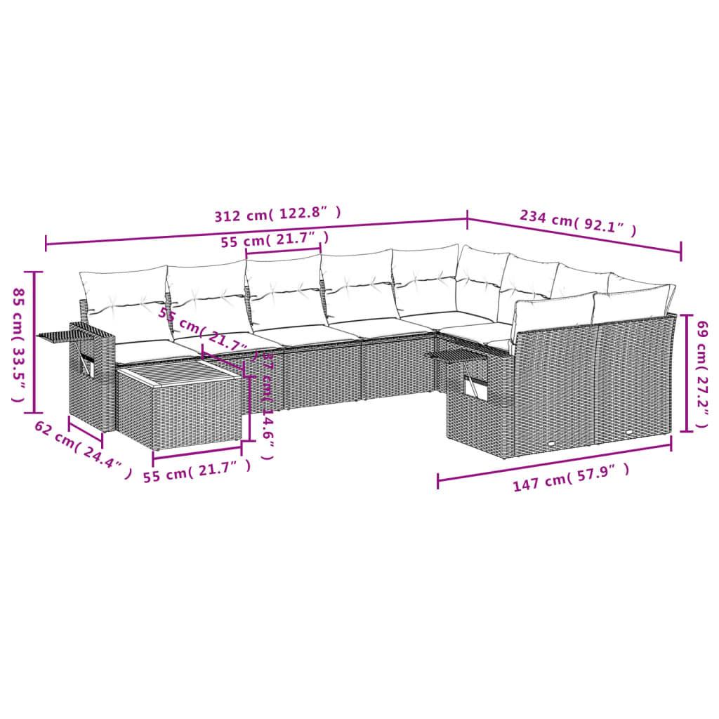 VidaXL Garten sofagarnitur poly-rattan