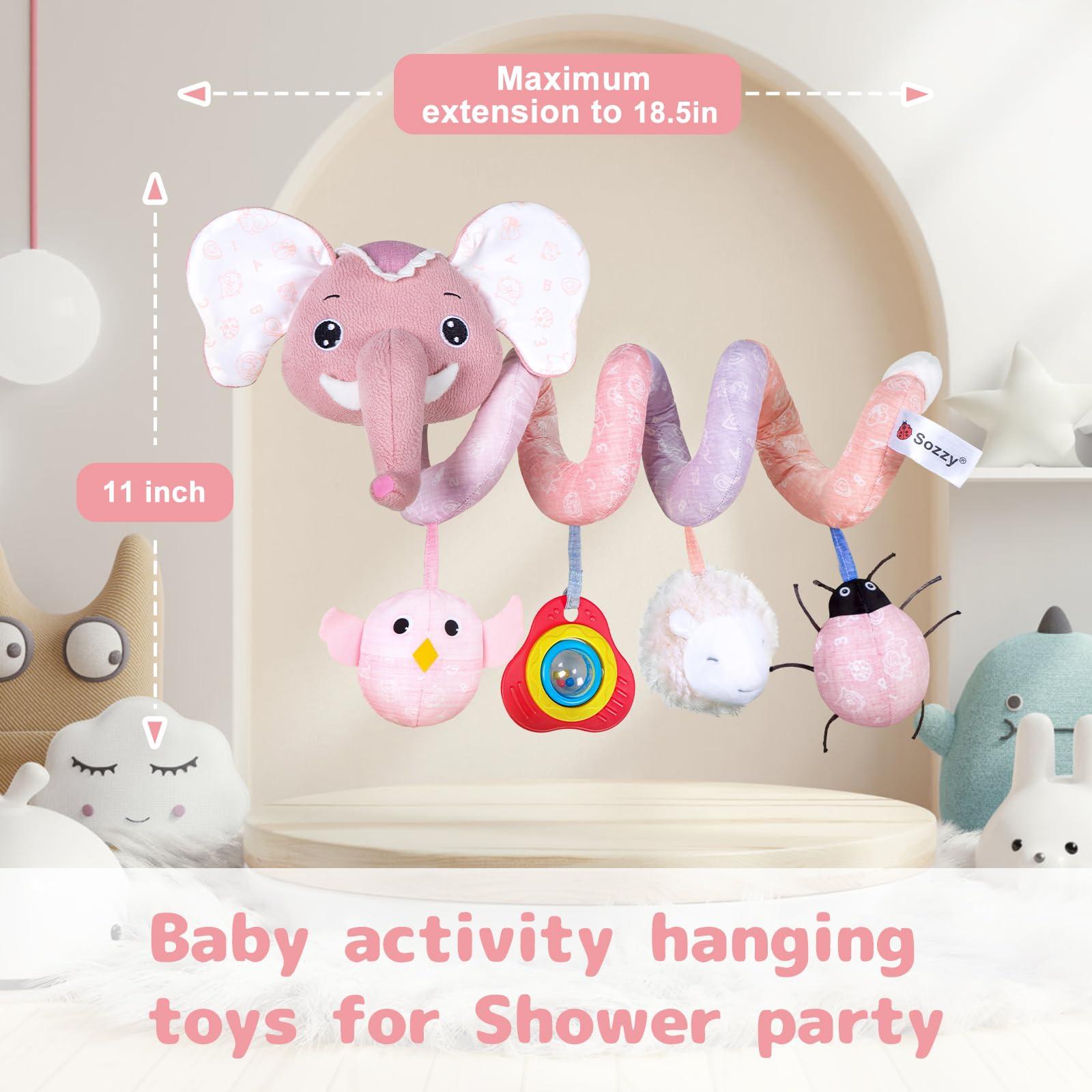 Activity-board Autositzspielzeug, Babyspirale, Plüsch, zum Aufhängen, für Kinderwagen, Stange, Kinderwagen, Krippe, mit Spieluhr, BB-Quietsche und Rassel
