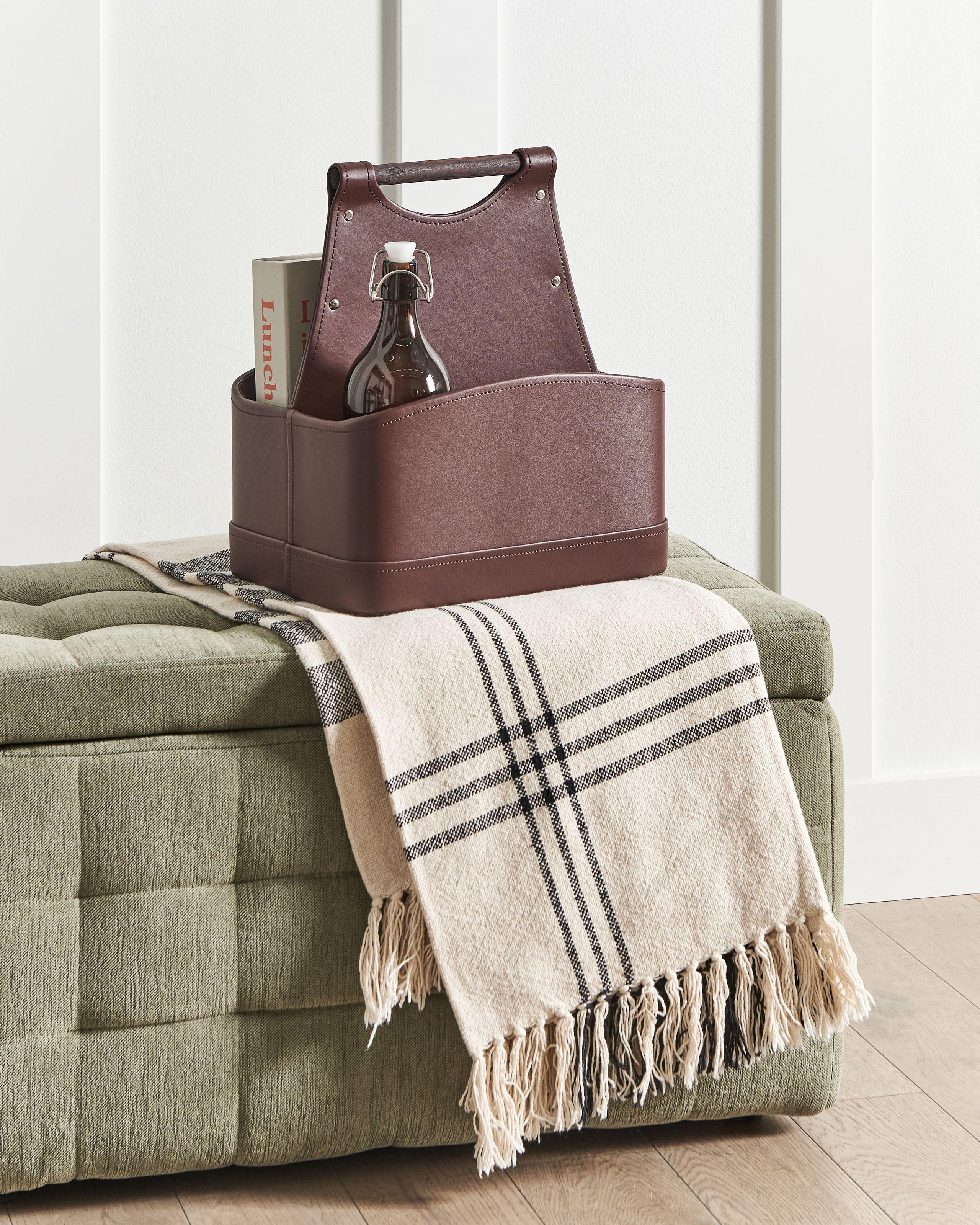 Beliani Korb, Büroaccessoires aus Kunstleder Rustikal URUK