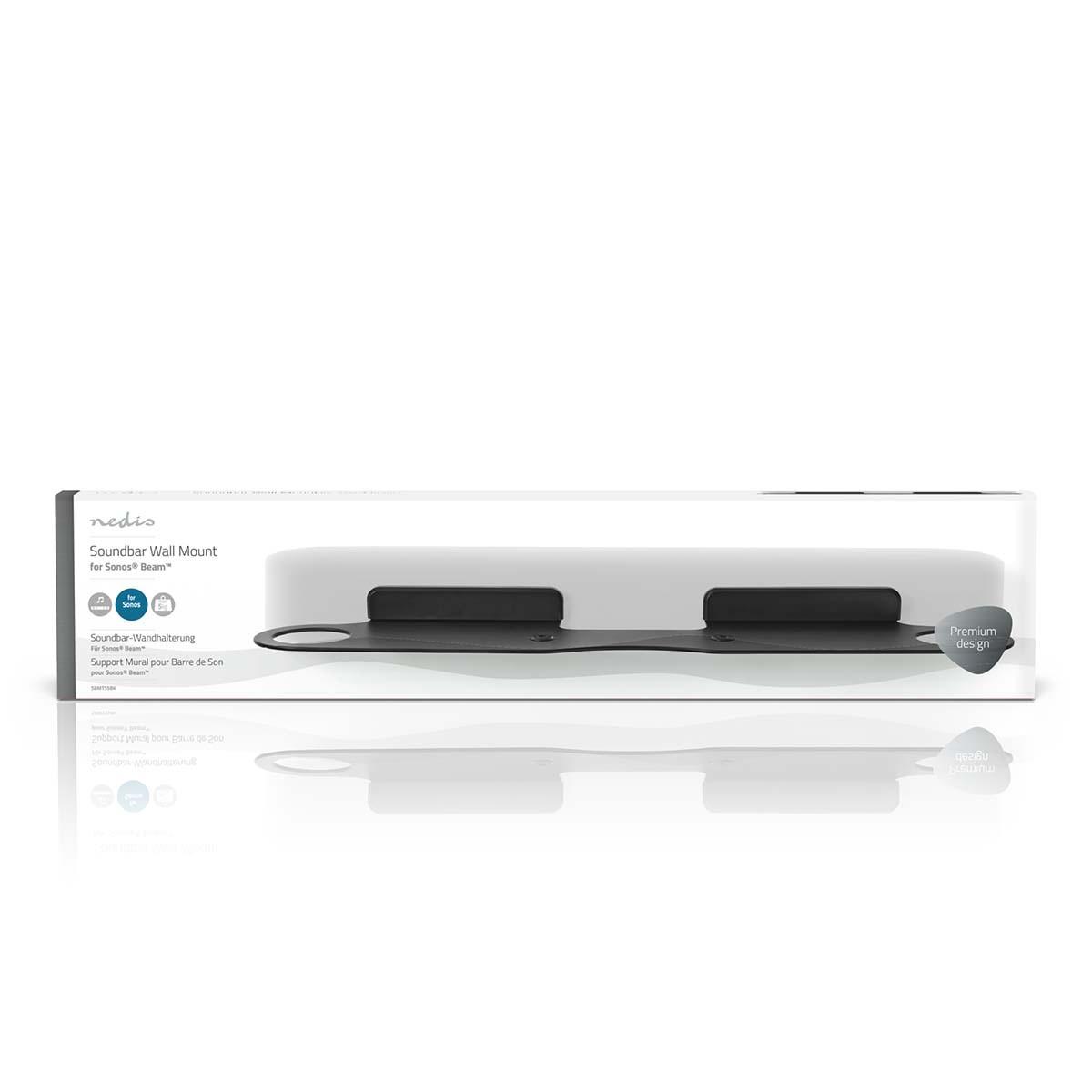 Nedis Soundbar-Halterung | Kompatibel mit: Sonos® Beam™ | Wand | 5kg | Feststehend | ABS / Stahl | Schwarz