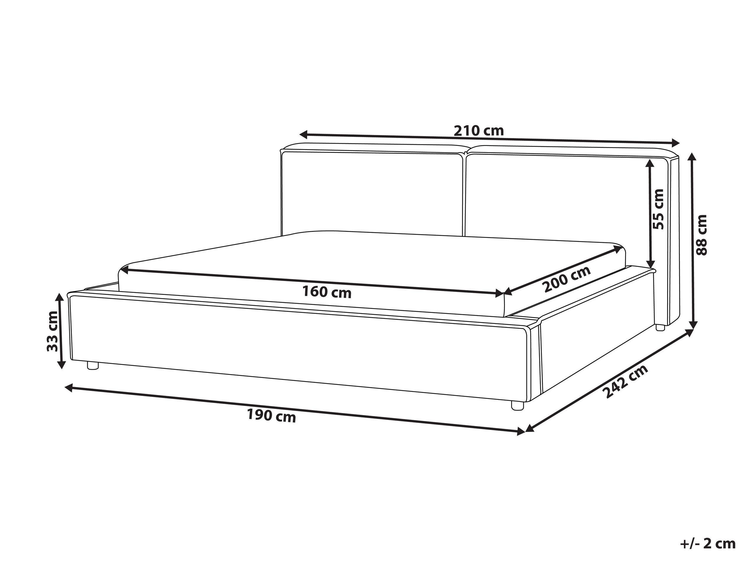 Beliani Bett mit Lattenrost aus Polyester Retro LINARDS