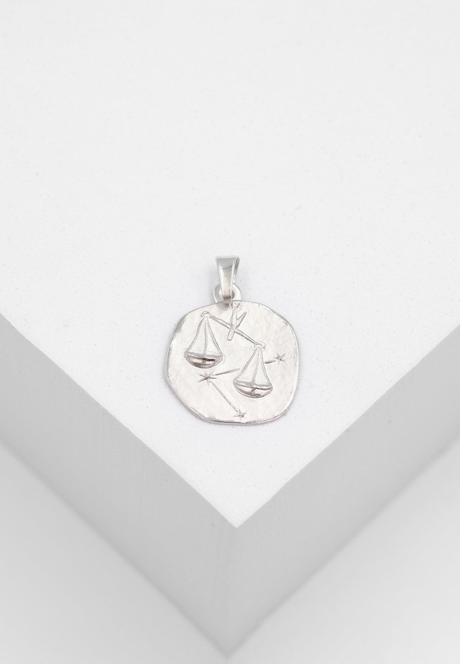 MUAU Schmuck Anhänger Sternzeichen Waage Weissgold 750, 16x22mm