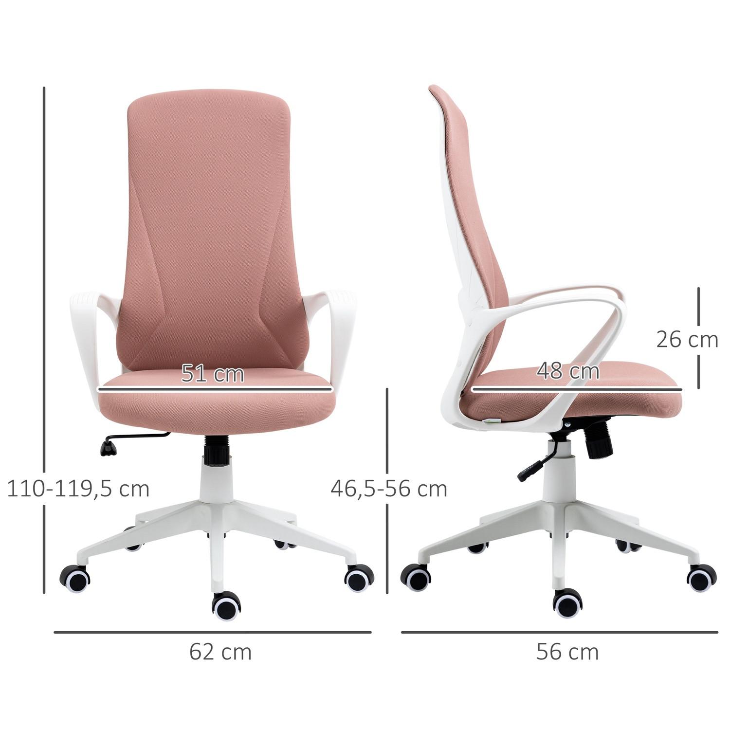 Northio Bürostuhl Wippfunktion, Höhenverstellbarer Schreibtischstuhl, Ergonomischer Computerstuhl, Stretchstoff, Rosa