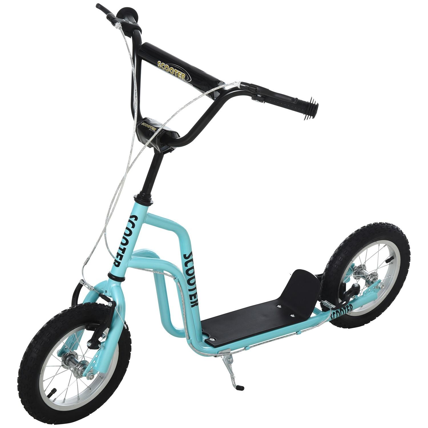 Northio Scooter Tretroller Kinderroller Cityroller Kickboard Mit Luftreifen 12 Zoll, Ab 5 Jahre, Blau, 120X58X75-80Cm