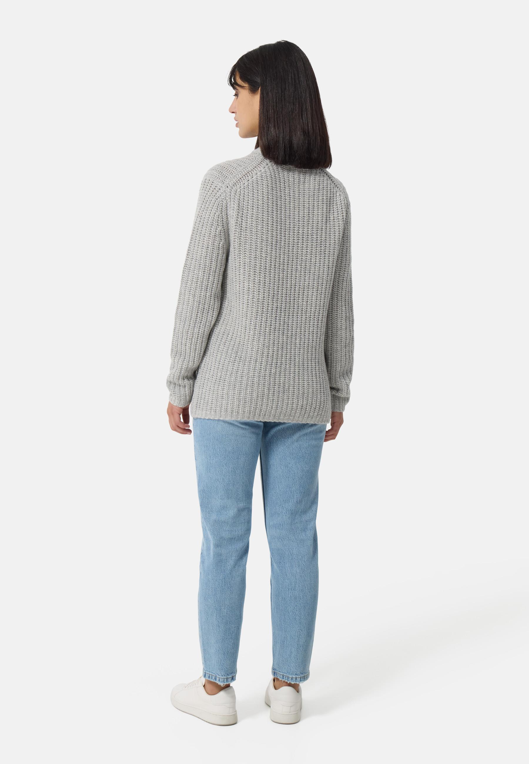CASH-MERE.CH Grobgestrickter Wolle Kaschmir Rundhals Pullover