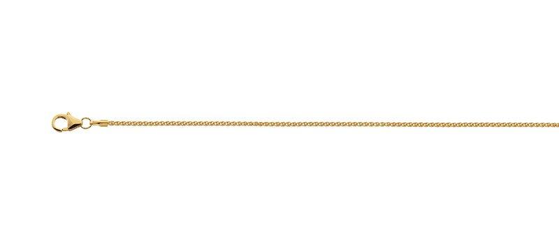 MUAU Schmuck Collier Zopf Gelbgold 750, 1.3mm, 42cm