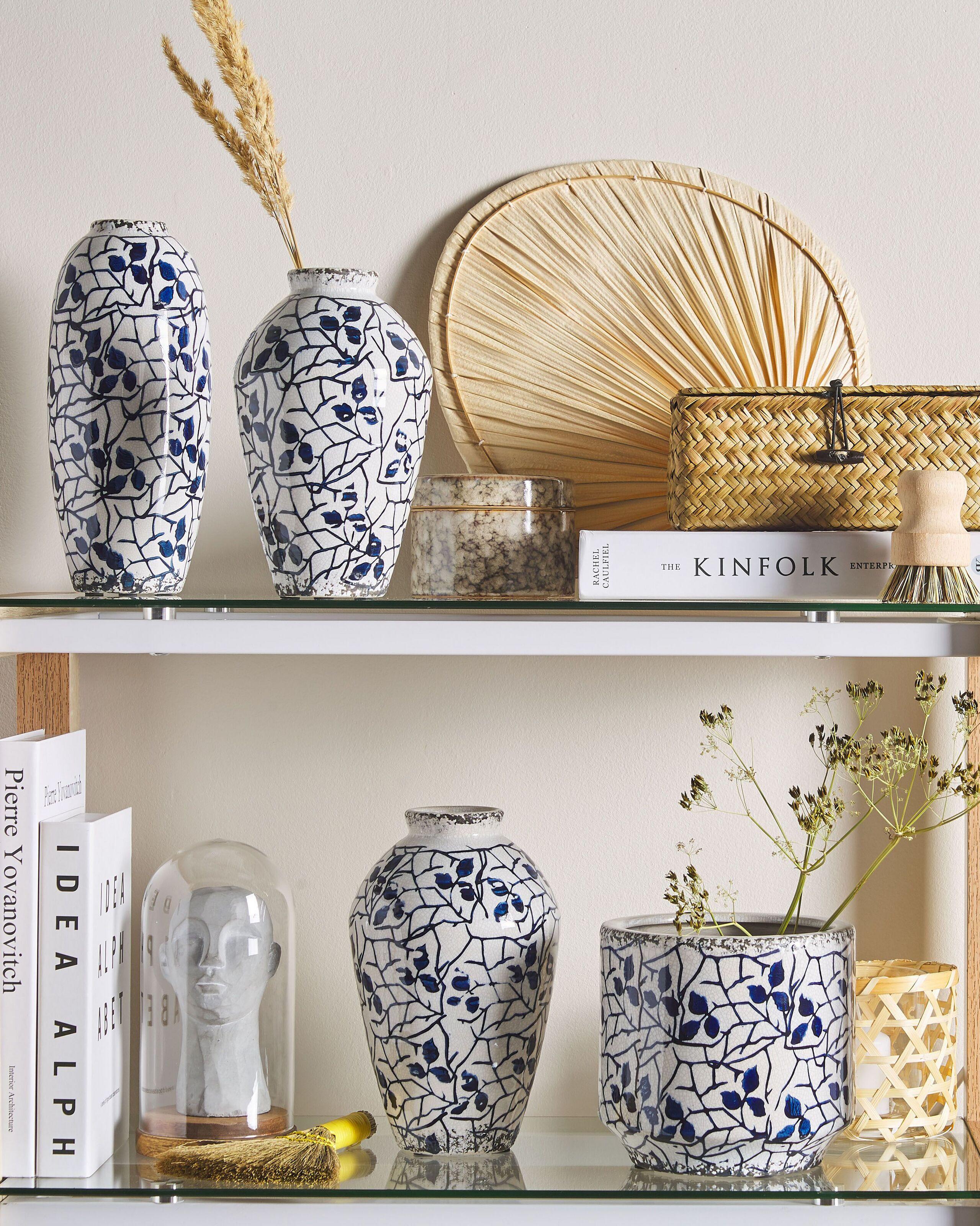 Beliani Blumenvase aus Steinzeug Retro MALLIA