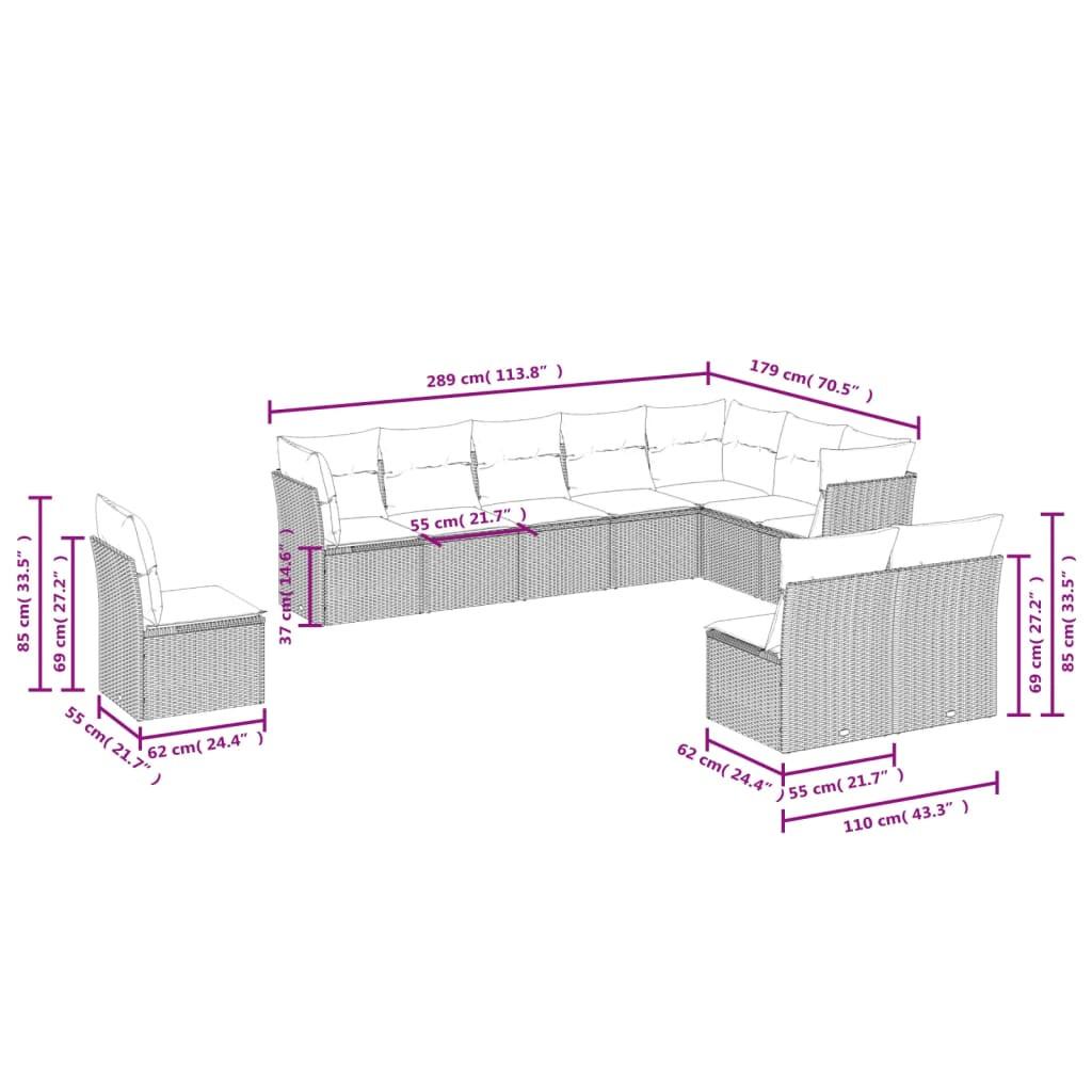 VidaXL Garten sofagarnitur poly-rattan