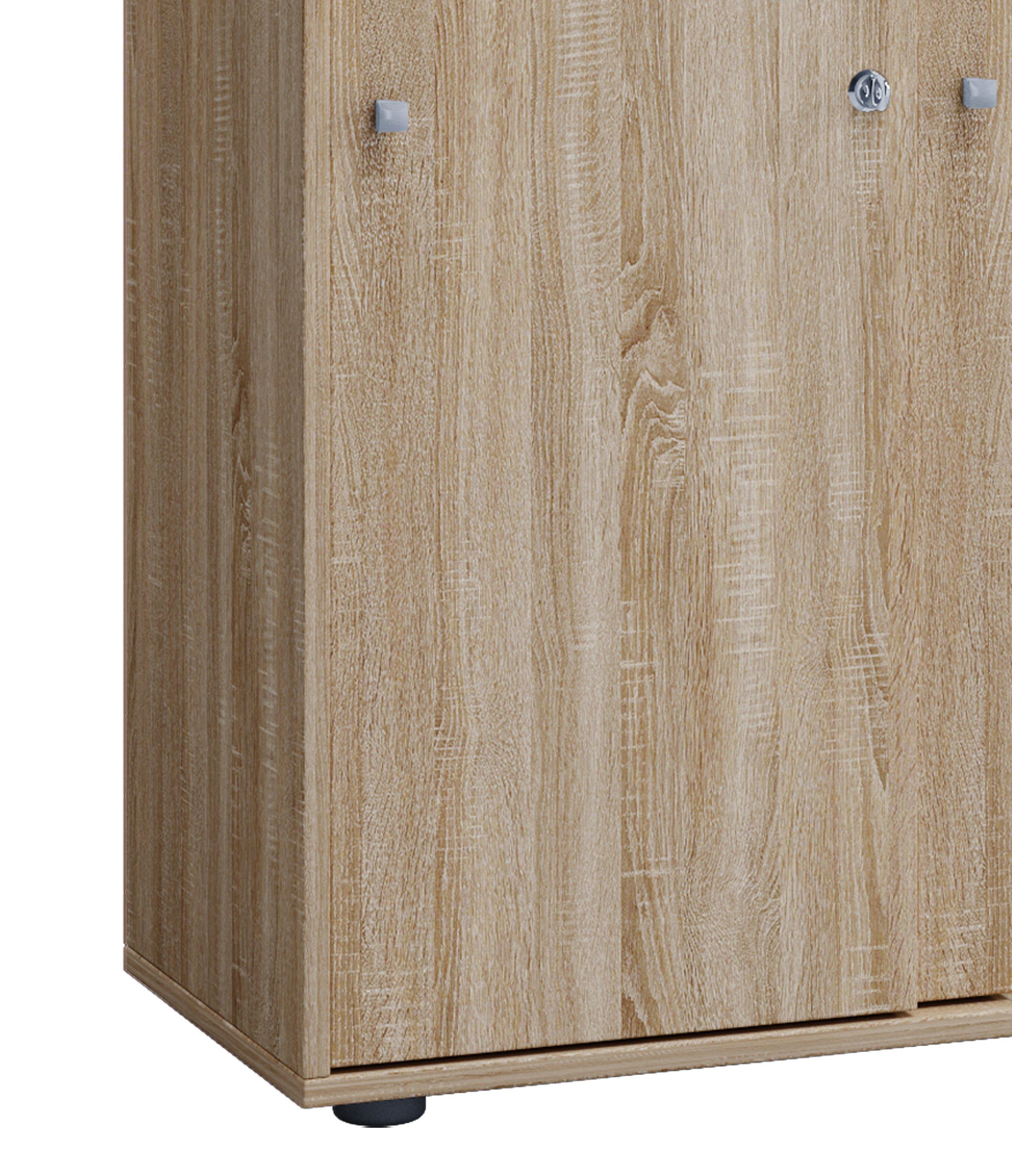 VCM Büroschrank mit 5 Fächern | moderner Aktenschrank mit Schiebetüren | Maße ca. B. 70 x H. 184 x T. 37 cm – Lona 5-Fach