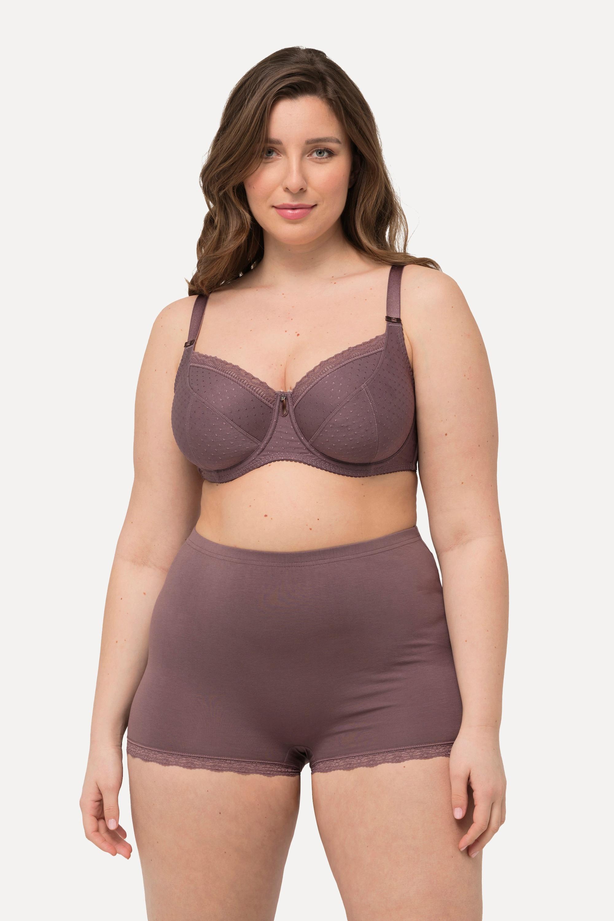 Ulla Popken Bügel-BH, Jacquard, Spitzenkante, Cup C - G