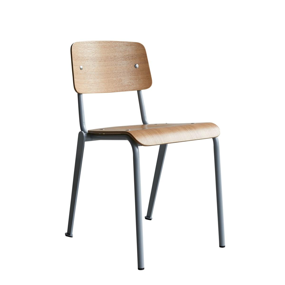 Tikamoon Stuhl aus Esche und Metall grey Mio