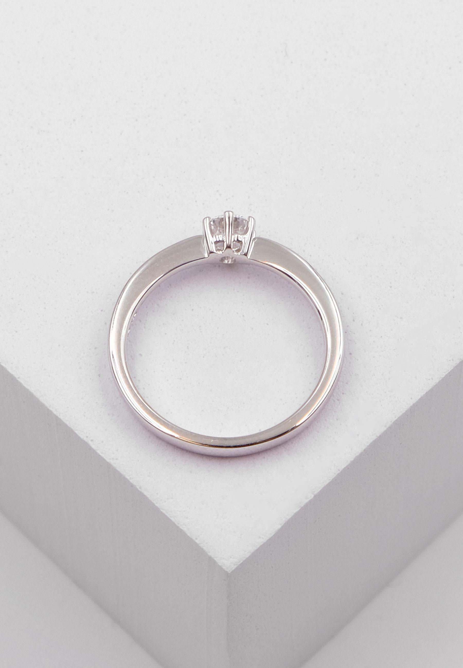 MUAU Schmuck Solitaire Ring Diamant 0.30ct. Weissgold 750