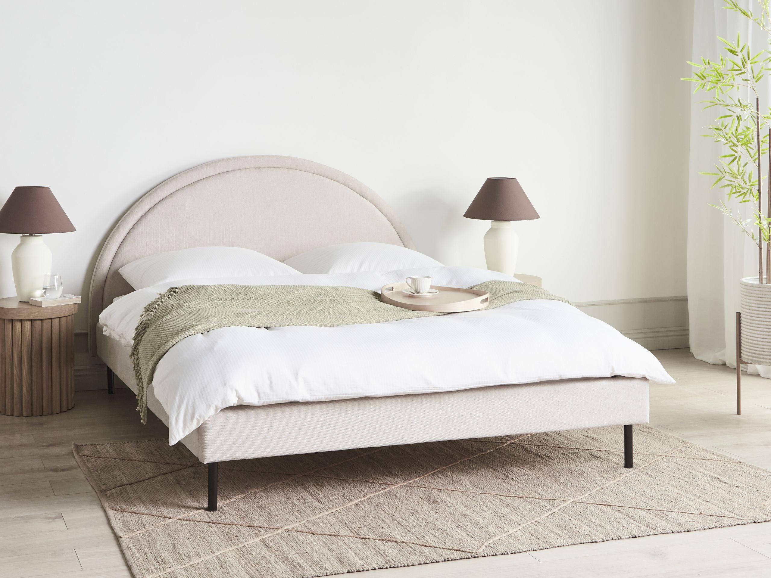 Beliani Bett mit Lattenrost aus Polyester Retro MARGUT