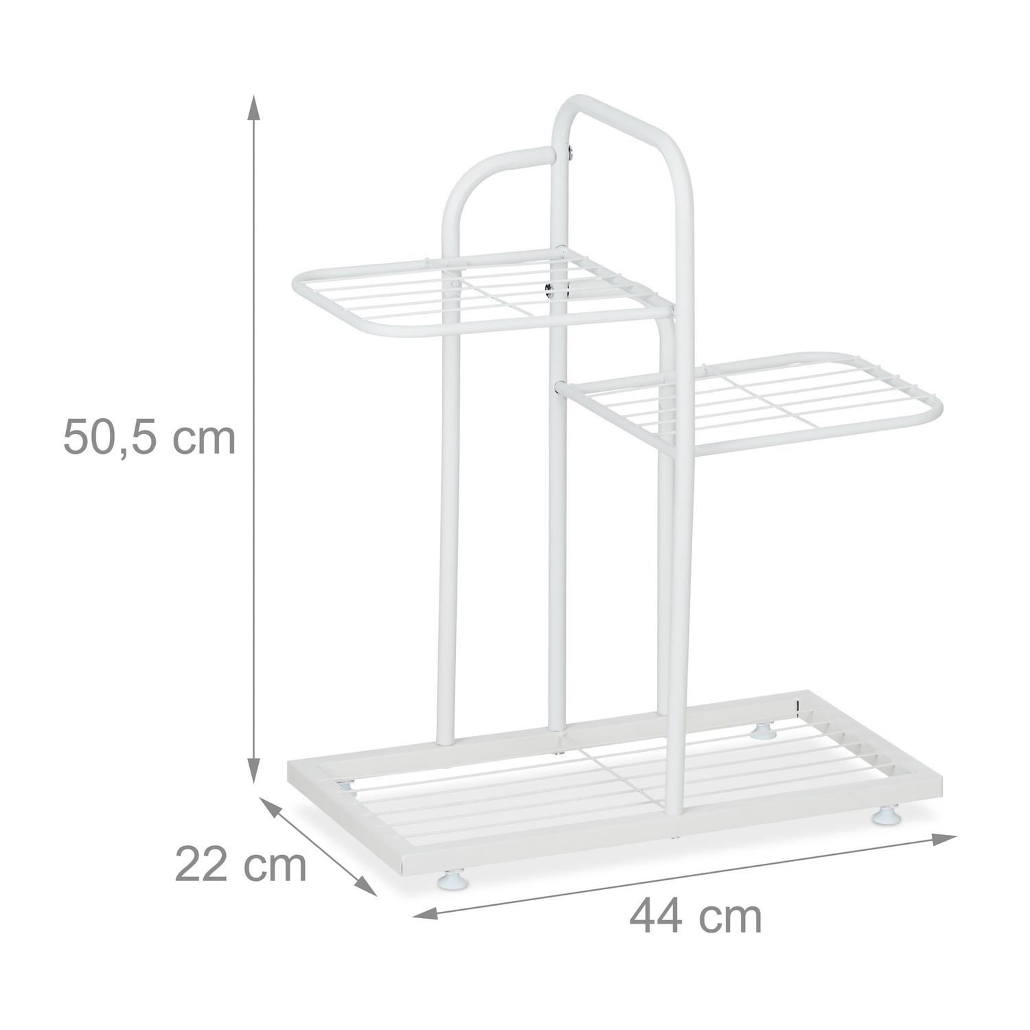 B2X Weißer Pflanzenständer 3 Ebenen