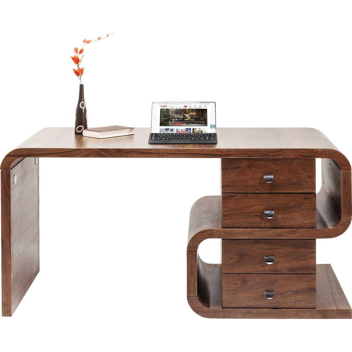 KARE Design Schreibtisch Soft Snake Walnut 150x70c